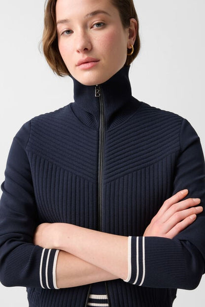 Jana Knit Jacket In Navy Blue