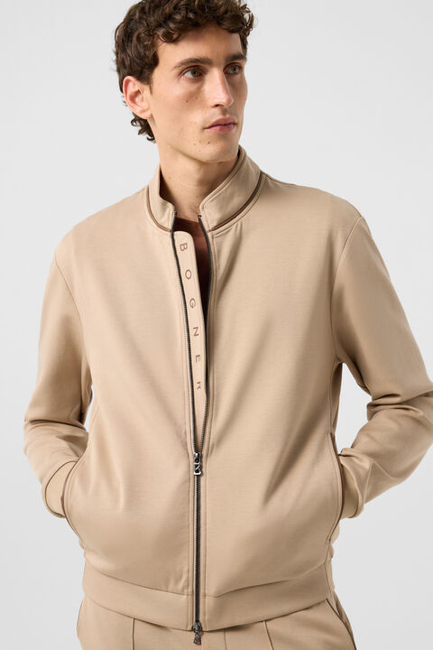 Spencer Jersey Jacket In Beige