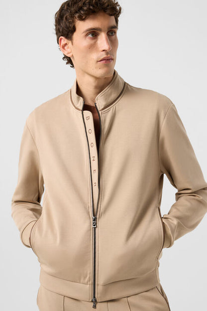Spencer Jersey Jacket In Beige
