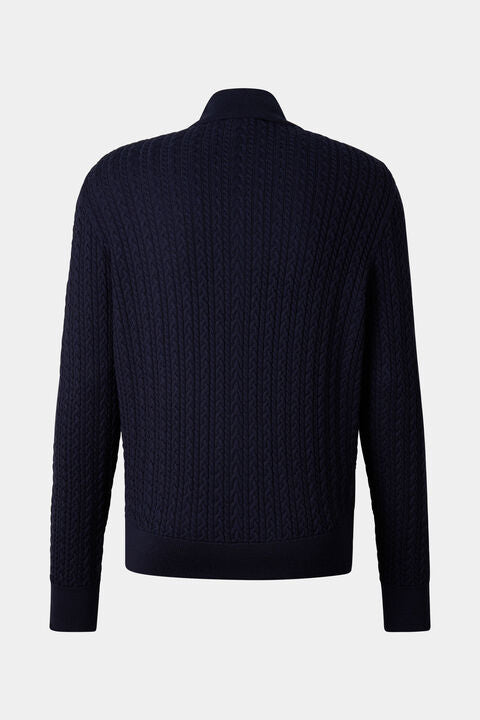 Zisco Hybrid Wool Knit Jacket In Navy Blue