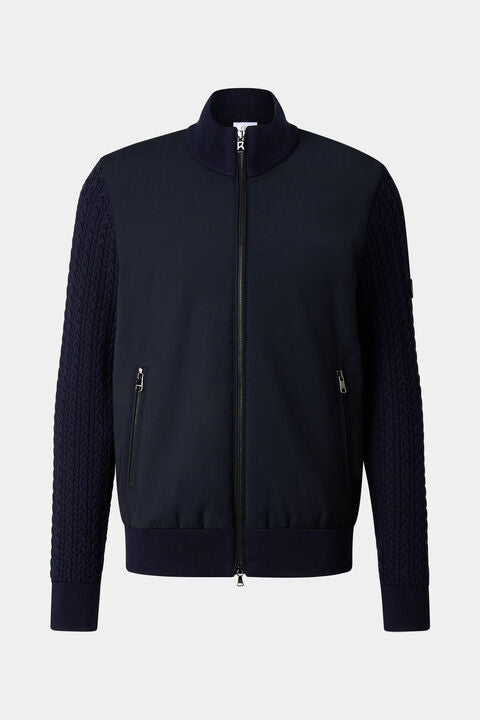 Zisco Hybrid Wool Knit Jacket In Navy Blue
