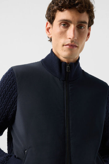 Zisco Hybrid Wool Knit Jacket In Navy Blue