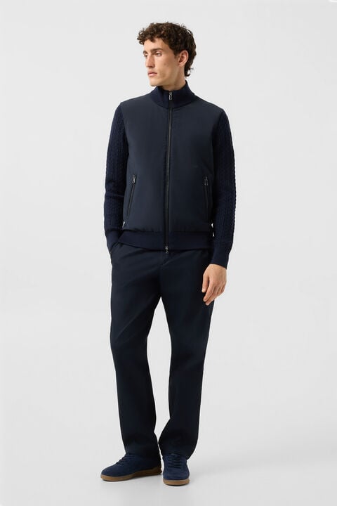 Zisco Hybrid Wool Knit Jacket In Navy Blue