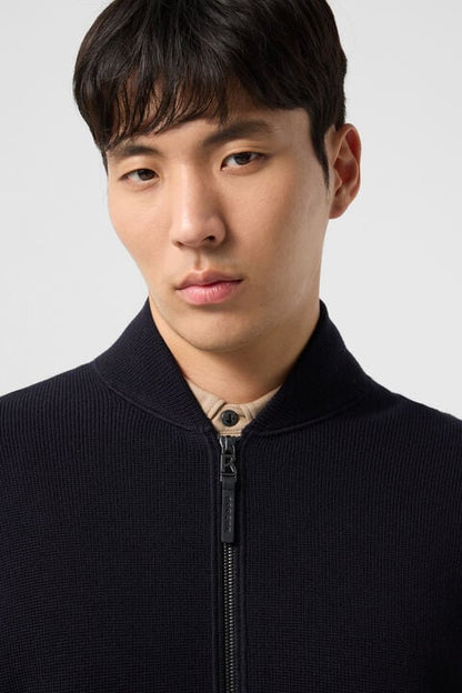 Virgin Wool Cardigan Everest In Navy Blue