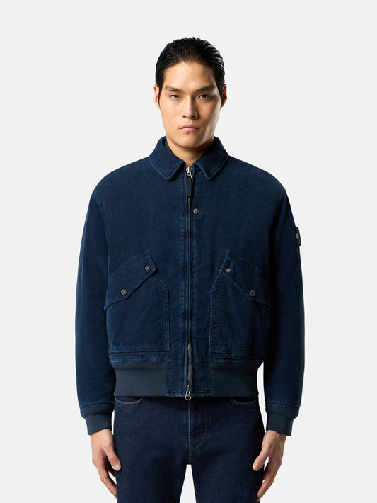4100123 INDIGO MICRO CORDUROY-RINSED