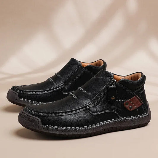 Men’s Handmade Premium Leather Slip-On Driving Boots
