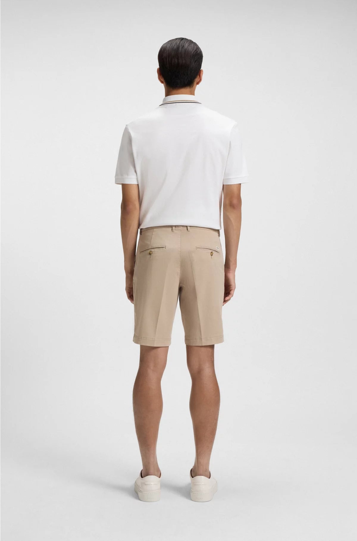 SLIM-FIT SHORTS IN STRETCH-COTTON GABARDINE