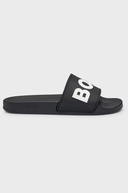 ITALIAN-MADE SLIDES WITH RAISED LOGO