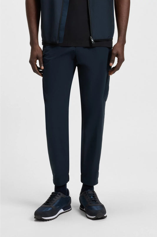 TAPERED-FIT TROUSERS IN EASY-IRON STRETCH POPLIN