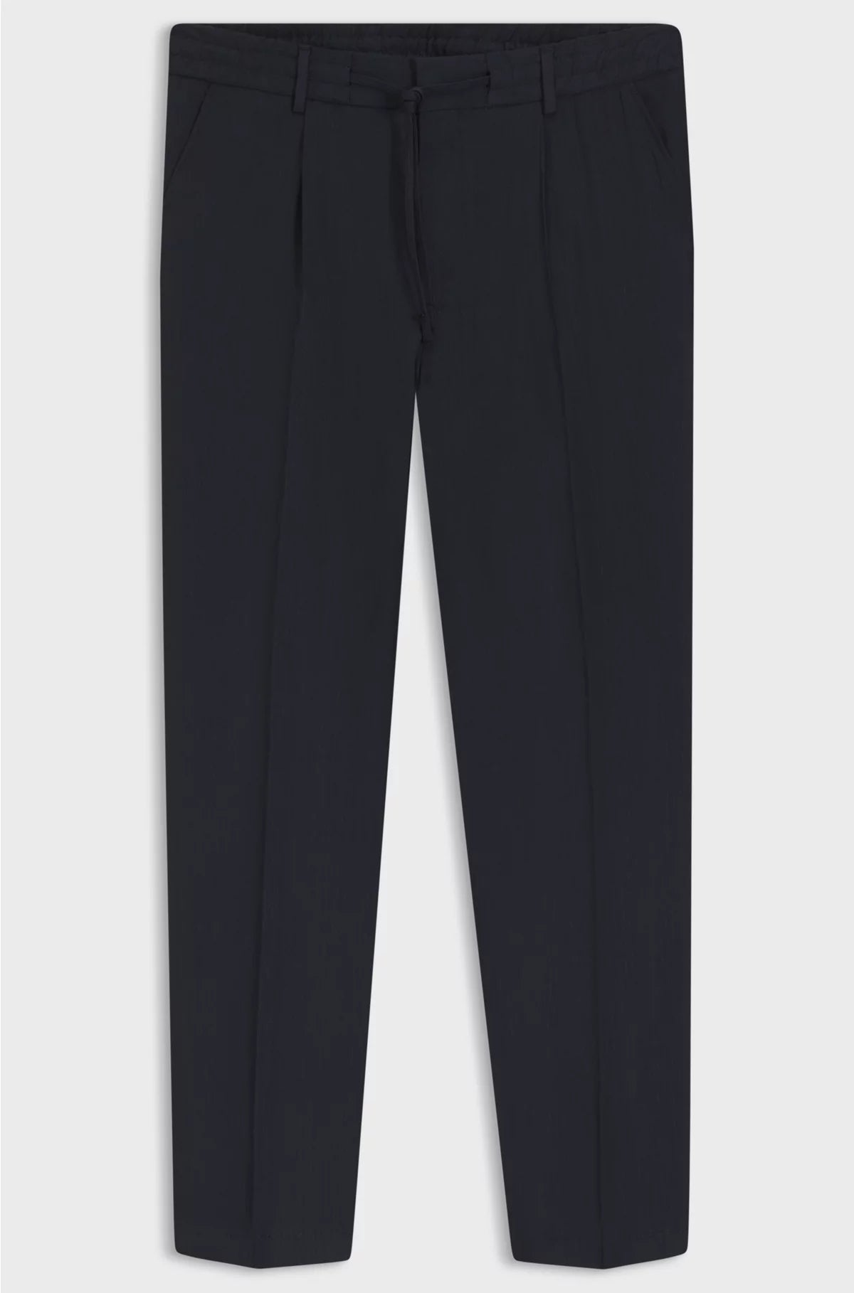 TAPERED-FIT MACHINE-WASHABLE TAILORED TROUSERS IN A LINEN BLEND