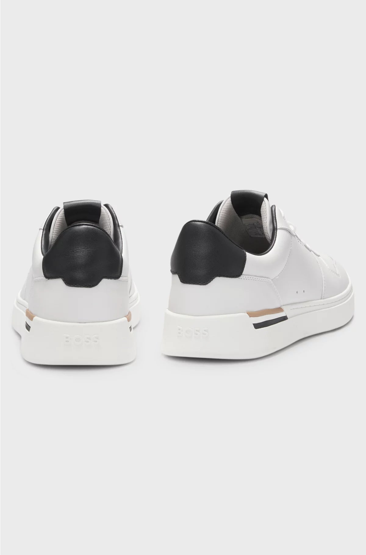 LEATHER TRAINERS WITH LOGO DETAILS