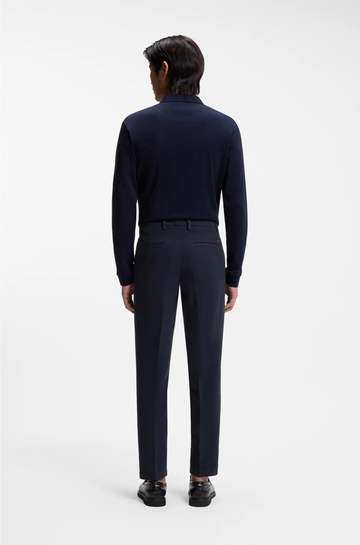 SLIM-FIT TROUSERS IN STRUCTURED STRETCH COTTON
