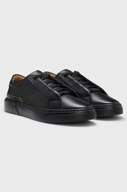 GARY LEATHER TRAINERS WITH HIDDEN LACES