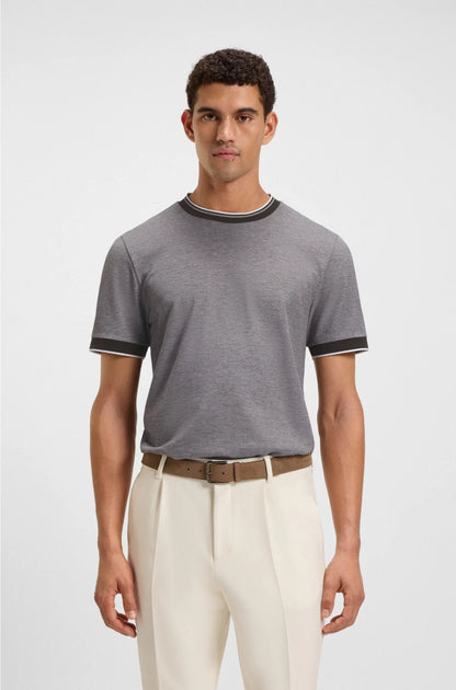 COTTON-PIQUE T-SHIRT WITH LOGO DETAIL