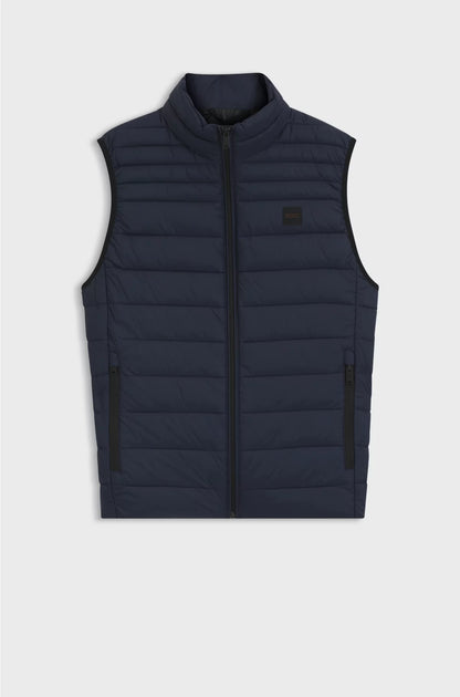 PACKABLE SLIM-FIT GILET WITH WATER-REPELLENT MIXED QUILTING