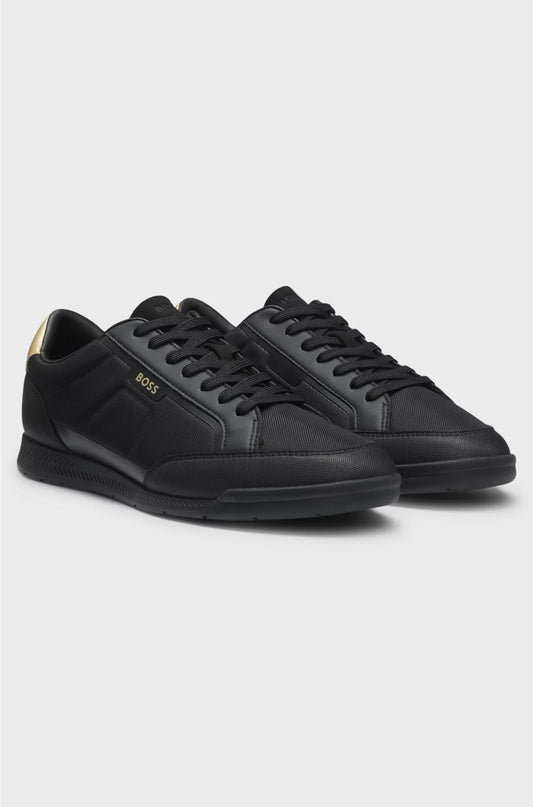 MIXED-MATERIAL TRAINERS WITH CONTRAST BACK TAB